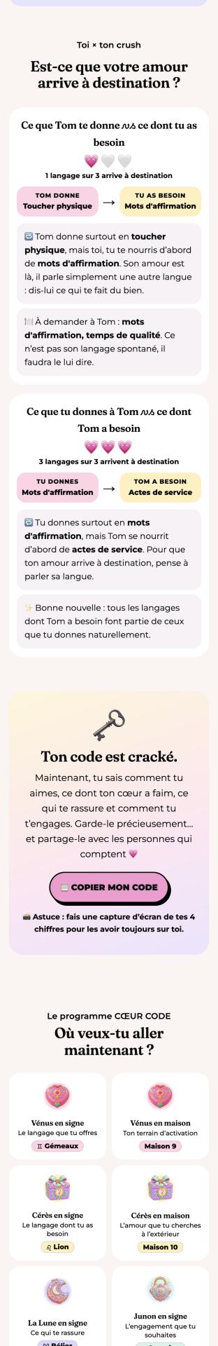 Ce que ton crush te donne comparé à ce dont tu as besoin